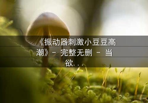 《振动器刺激小豆豆高潮》- 完整无删 - 当欲望与禁忌碰撞,谁能逃脱命运的漩涡?