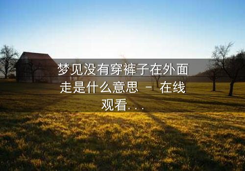 梦见没有穿裤子在外面走是什么意思 - 在线观看 - 一场赤裸心灵的终极拷问