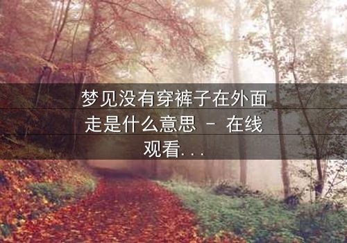 梦见没有穿裤子在外面走是什么意思 - 在线观看 - 揭开梦境背后的惊悚真相