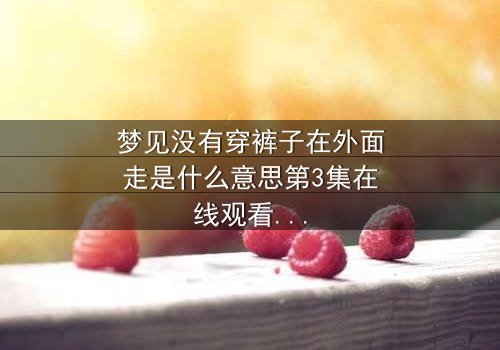 梦见没有穿裤子在外面走是什么意思第3集在线观看 - 揭秘梦境背后的惊悚真相