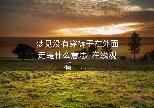 梦见没有穿裤子在外面走是什么意思-在线观看 - 当梦境揭露人性的脆弱,你敢直面吗?