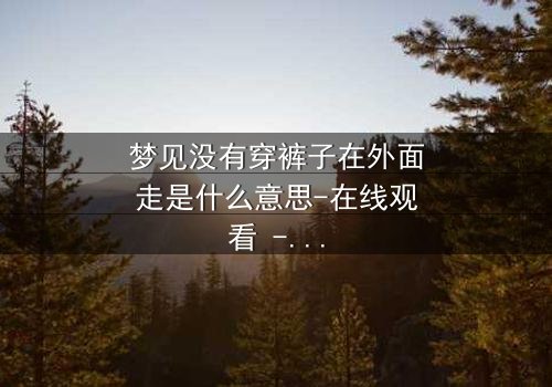 梦见没有穿裤子在外面走是什么意思-在线观看 - 一场赤裸心灵的终极拷问