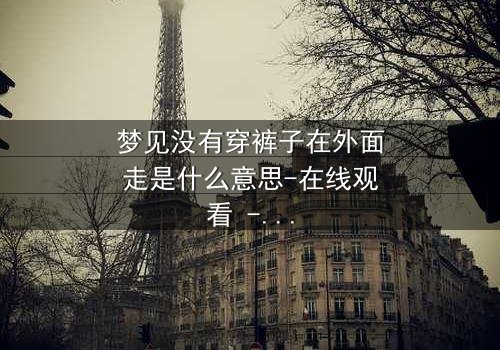 梦见没有穿裤子在外面走是什么意思-在线观看 - 一场赤裸心灵的终极考验