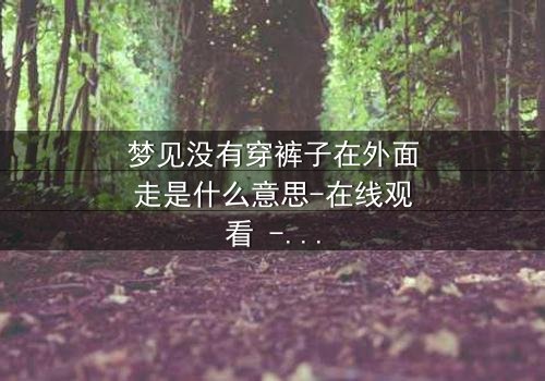 梦见没有穿裤子在外面走是什么意思-在线观看 - 一场赤裸心灵的终极拷问