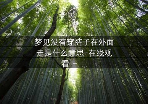 梦见没有穿裤子在外面走是什么意思-在线观看 - 一场赤裸心灵的终极救赎