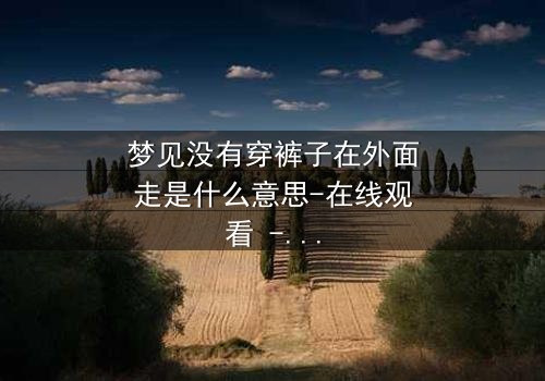 梦见没有穿裤子在外面走是什么意思-在线观看 - 一场赤裸心灵的惊魂之旅