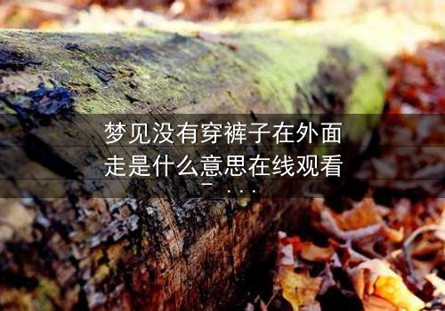 梦见没有穿裤子在外面走是什么意思在线观看 - 当梦境撕裂现实,你敢直面内心吗?