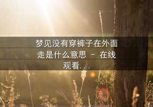 梦见没有穿裤子在外面走是什么意思 - 在线观看 - 一场赤裸心灵的救赎之旅