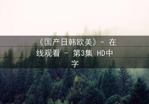 《国产日韩欧美》- 在线观看 - 第3集 HD中字