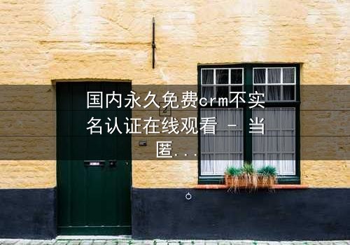 国内永久免费crm不实名认证在线观看 - 当匿名交易遇上致命追踪,你敢点开吗?