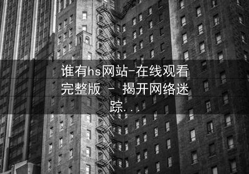 谁有hs网站-在线观看完整版 - 揭开网络迷踪的致命诱惑