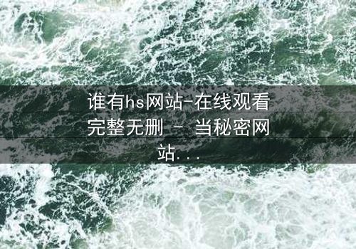 谁有hs网站-在线观看完整无删 - 当秘密网站成为致命陷阱