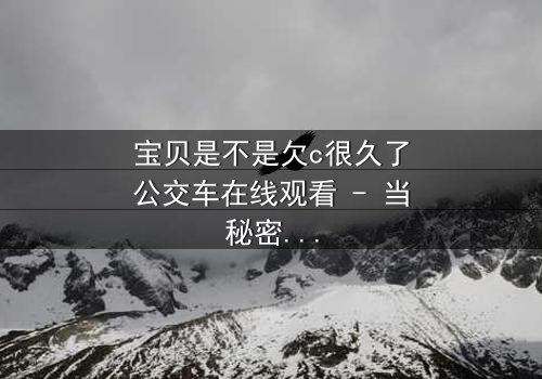 宝贝是不是欠c很久了公交车在线观看 - 当秘密在公交车上引爆,爱恨交织的真相浮出水面