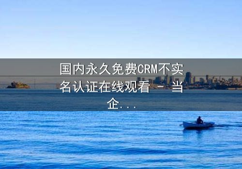 国内永久免费CRM不实名认证在线观看 - 当企业数据成为致命赌注,你敢不实名吗?