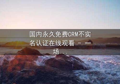 国内永久免费CRM不实名认证在线观看 - 一场数据风暴的生死较量