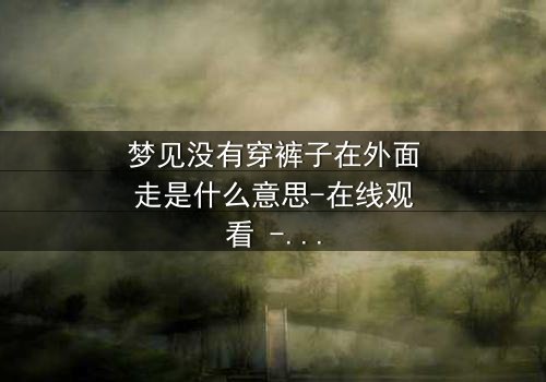 梦见没有穿裤子在外面走是什么意思-在线观看 - 一场赤裸心灵的救赎之旅